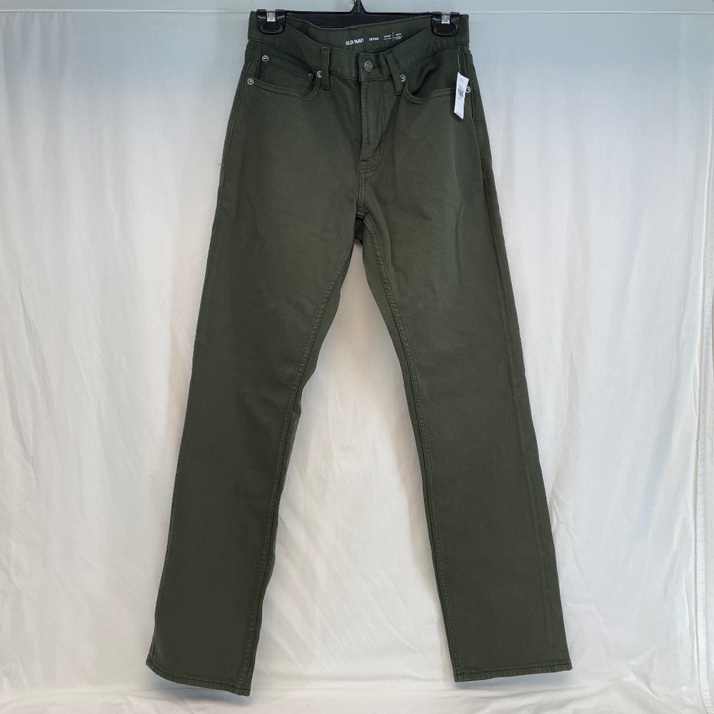 Old Navy Straight Built-in Flex Green Denim Pants Women's Size 29x32 – New Tag